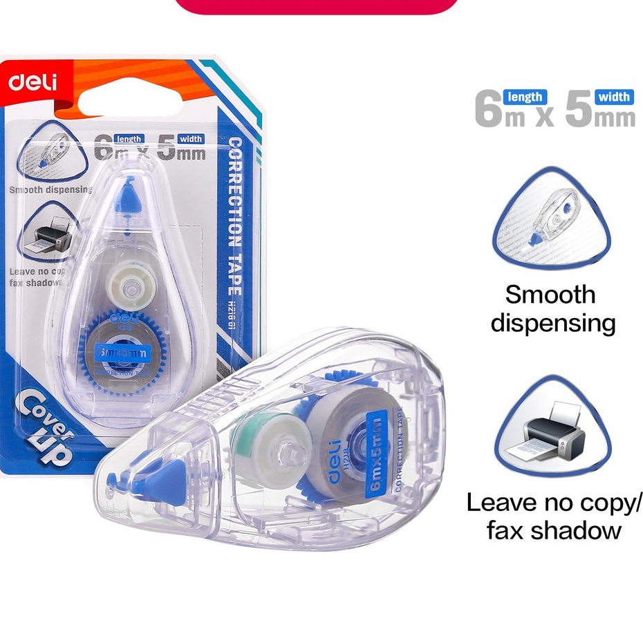 

Deli Correction Tape 6MX5MM EH21801 - Stipo Kertas Deli