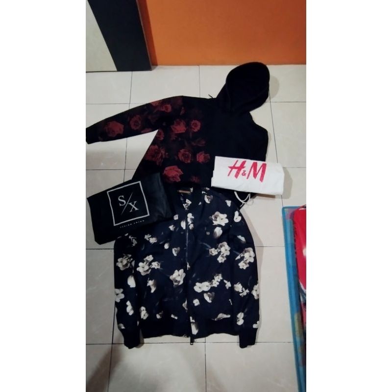 Hoodie H&M dan bomber sixpax
