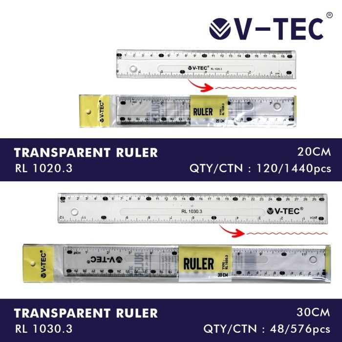 

TBMO V-TEC TRANSPARENT RULER