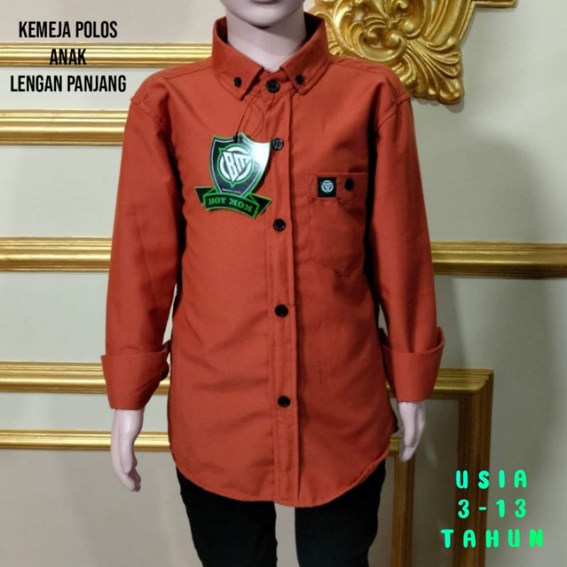 Kemeja Anak Kemeja Polos Anak Cowok Kemeja Anak Lengan Panjang Hem Polos Anak Laki Baju Anak Laki-la