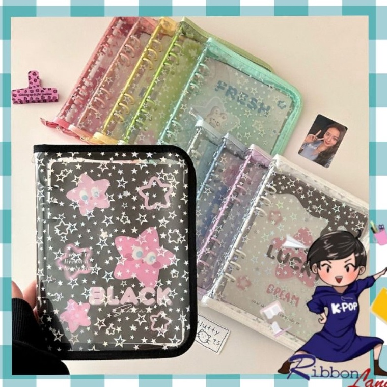 

KODE X1T3 A5 Binder Cover Star Bintang Glitter Photocard Deluxe Resleting Star Bintang