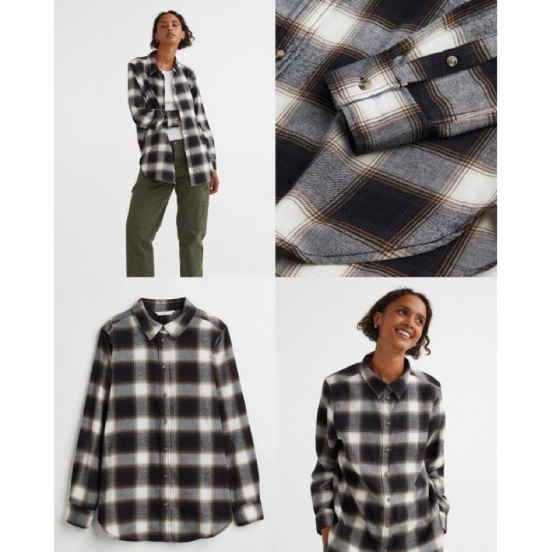kemeja flannel h&m