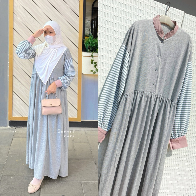 Seharihari - Naomi Dress Abaya Kaos Gamis Wanita