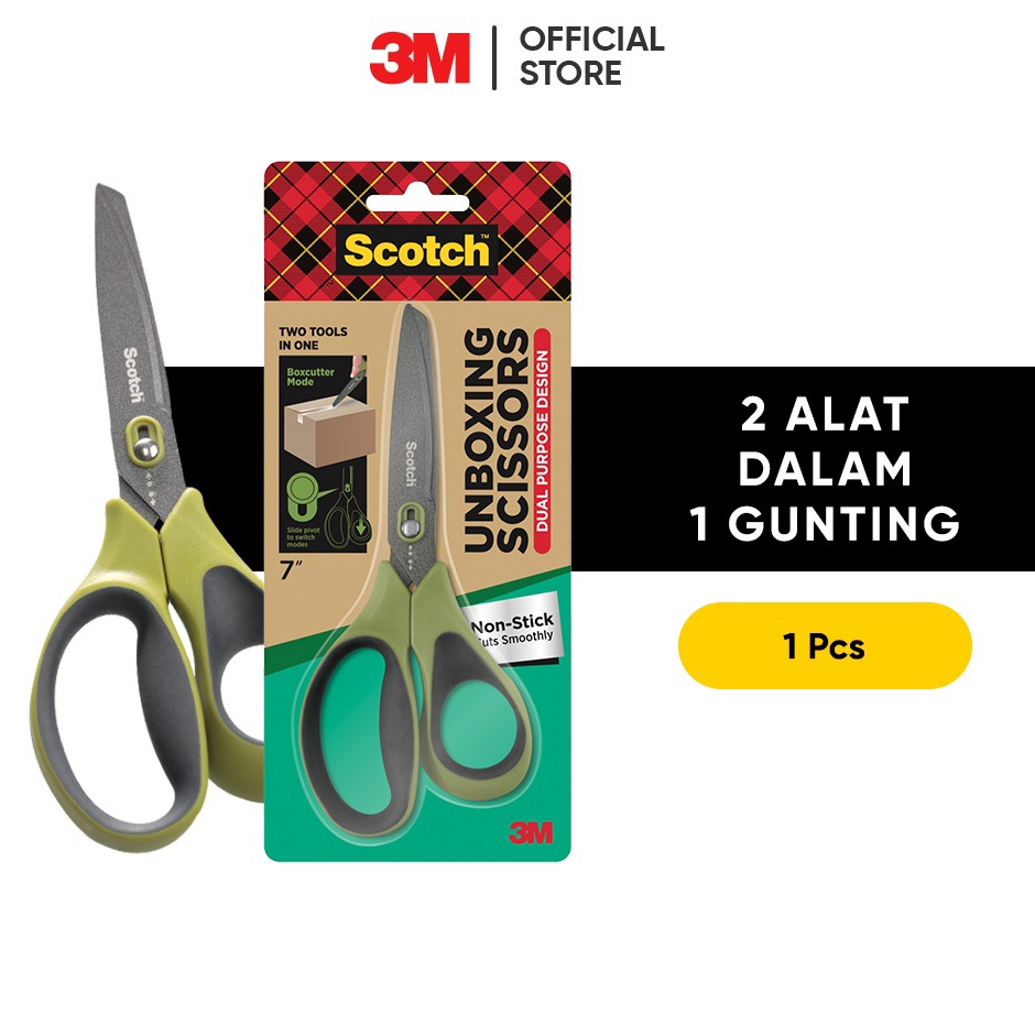 

KODE D8J3 3M Scotch Scissors Unboxing 2 Alat dalam 1 gunting 1 pc Hijau Untuk memotong berbagai kebutuhan