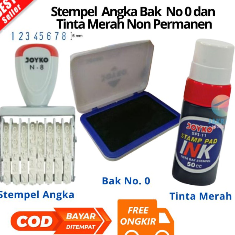 

KODE W4R6 N8 BAYAR DI TEMPAT Paket Stempel 8 Angka N8 Bak Stempel dan Tinta Non Permanen Nomor Number Stamp N8 JOYKO Artline Pyramid N8PCS untuk kertas