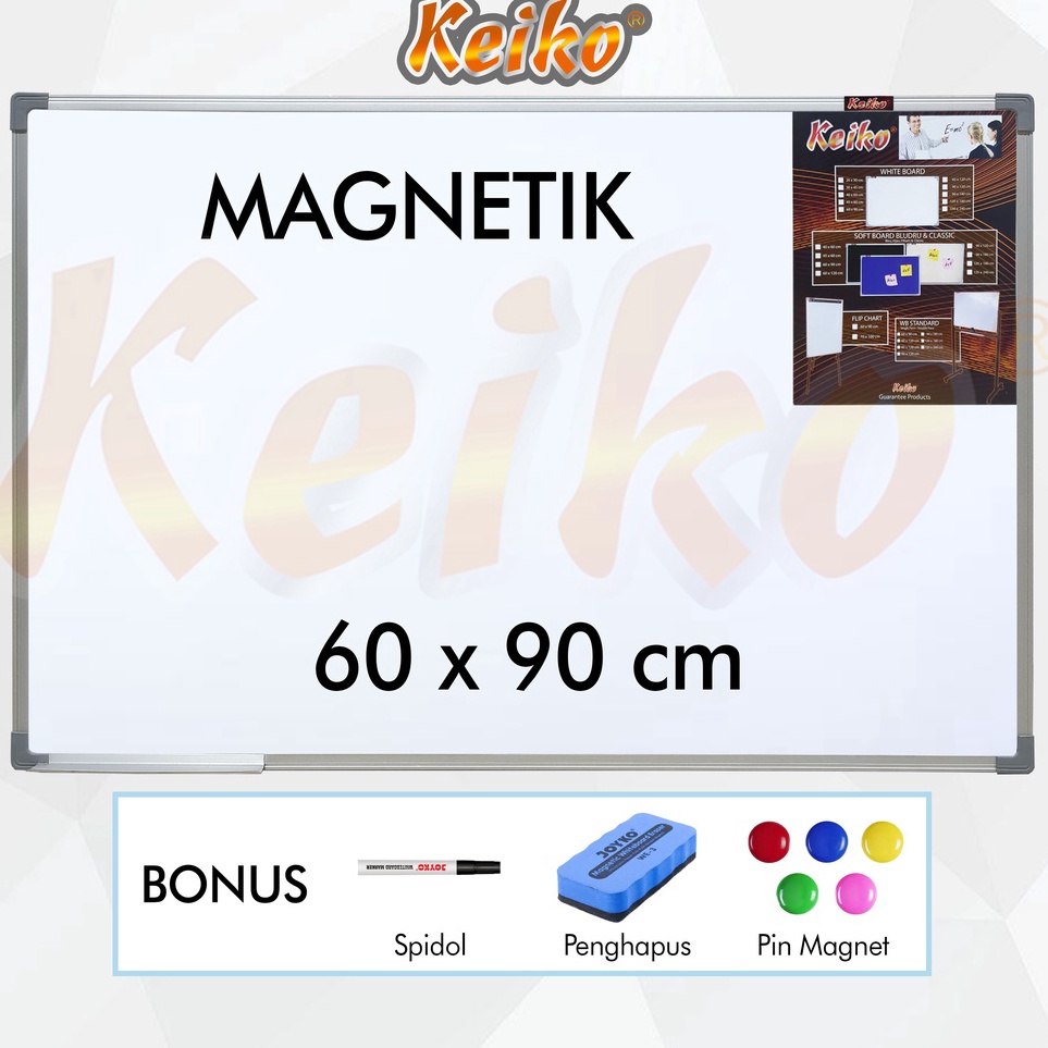 

KODE G6C Papan Tulis Whiteboard White Board Gantung Magnet Single Face Keiko 6 x 9 cm