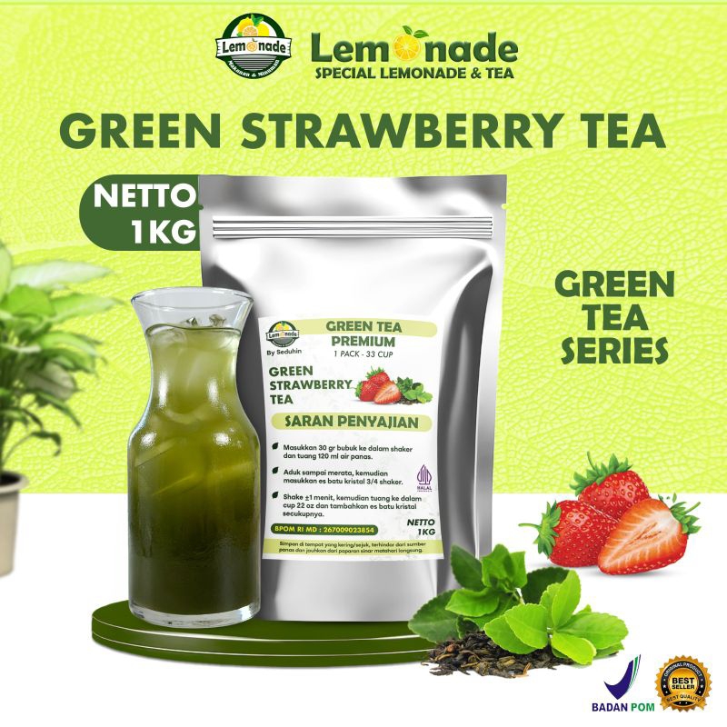 

Green Tea - Strawberry - Teh Hijau 1KG / Bubuk Minum Premium