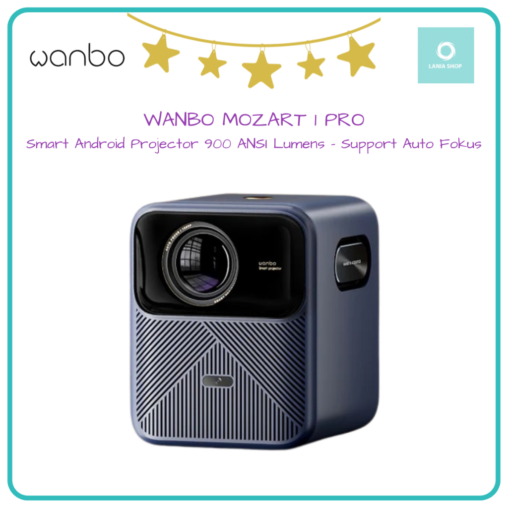 WANBO MOZART 1 PRO - Smart Android Projector 900 ANSI Lumens - Support Auto Fokus