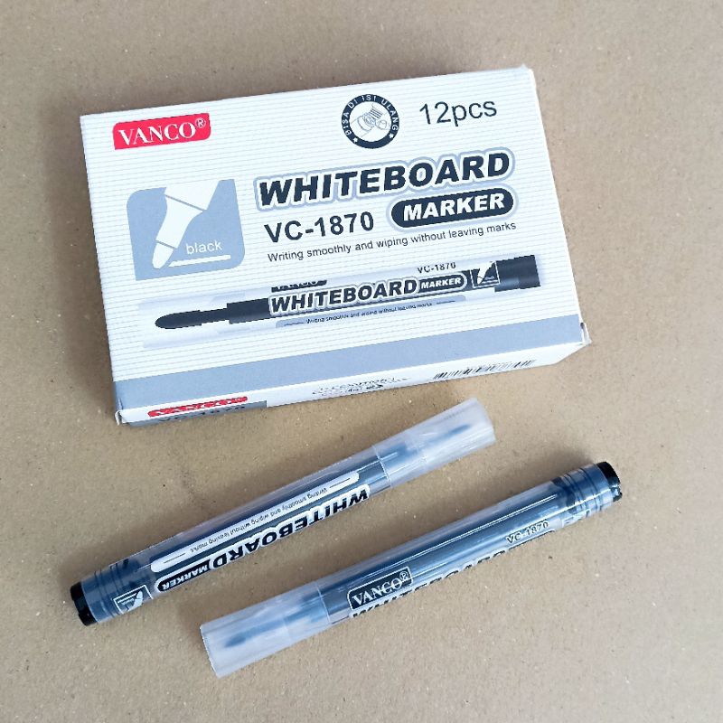 

VANCO SPIDOL PAPAN WHITEBOARD MARKER | 1 Pack = 12 Pcs | Spidol Papan Tulis Vanco 1 pak Boardmarker