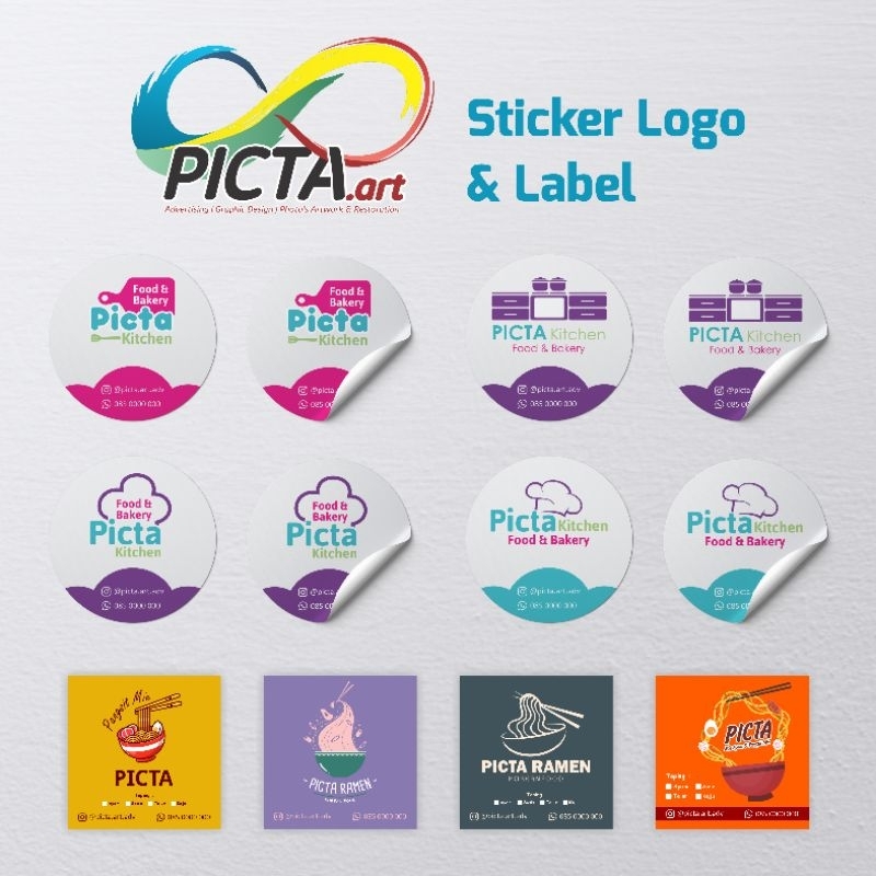 

Sticker Logo / Sticker Label Makanan Chromo / Bontak Bentuk Bulat / Persegi