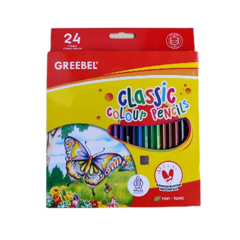 

KODE E7B Pensil Warna Greebel Panjang 24 Warna Classic