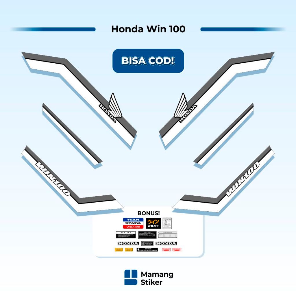 Striping Honda Win 100 Original (60) Variasi Traill Treill Trill Japan Jepang Custom Racing 1984 200