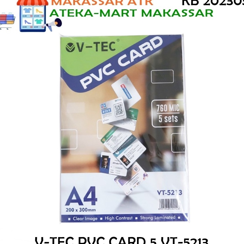 

KODE K5D9 1PAK5LEMBAR VTEC PVC CARD 5 VT5213 ID CARD