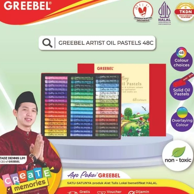 

KODE R3H9 Greebel Artist Oil Pastel Crayon 48C Crayon Greebel 48 warna