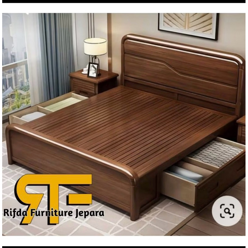 Pesanan Khusu Dipan Tempat Tidur Jati Blok 200x200cm dan Dipan Rak 90x200cm (2dipan)