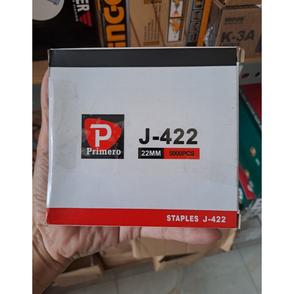 

KODE J8I7 422J isi staples mesin paku tembak model U refill staples nailer18GA 4mm x 22mm isi 5pcs