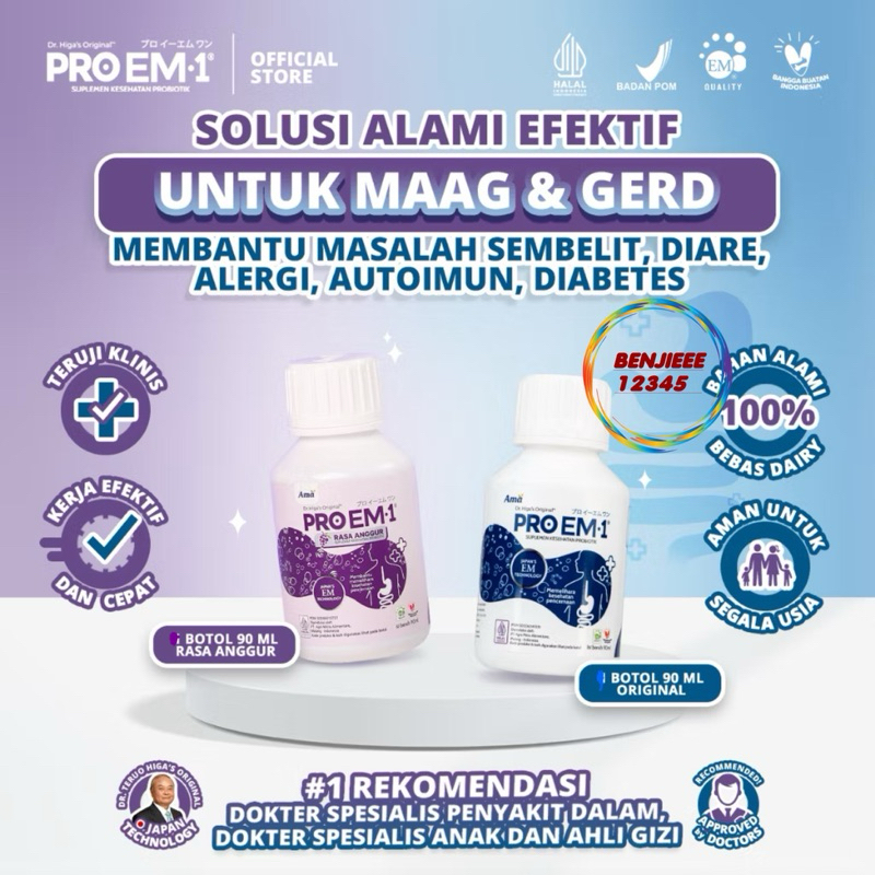 (90ml) PROEM1 90ml Probiotik anak dewasa bakteri baik memelihara kesehatan pencernaan suplemen keseh