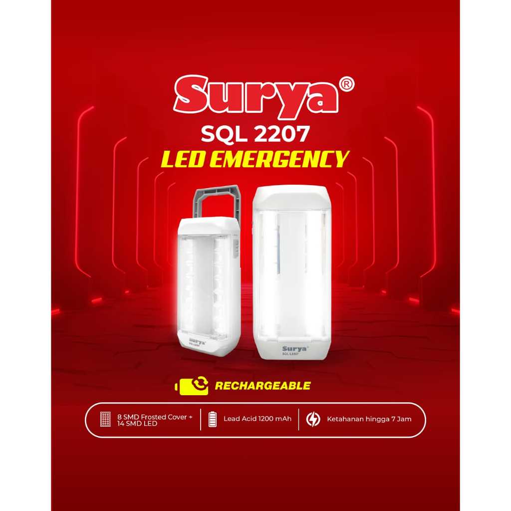 Lampu Emergency SURYA SQL L2207 / Lampu Darurat / LAMPU CAS EMERGENCY SURYA TAHAN LAMA
