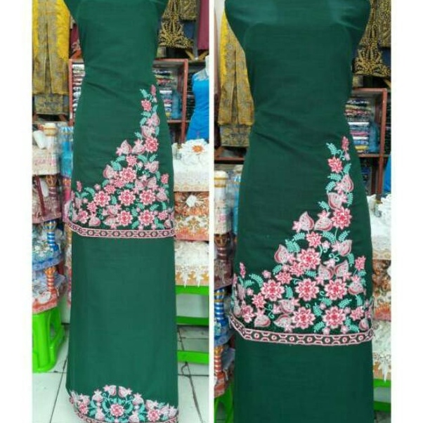 KODE V5F Kain Bakal Baju Kurung Bordiran Kerancang Mawar Bukittinggi