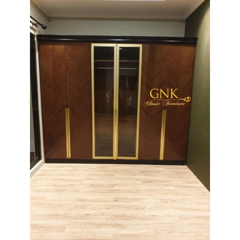 lemari pakaian pintu 6 / lemari baju kayu jati custom sesuai request