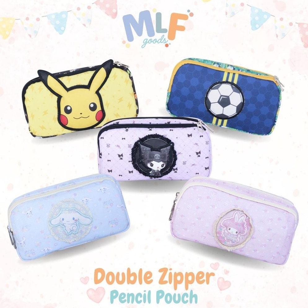 

KODE M6K MLF Goods Double Zipper Pencil Case Tempat Pensil Anak