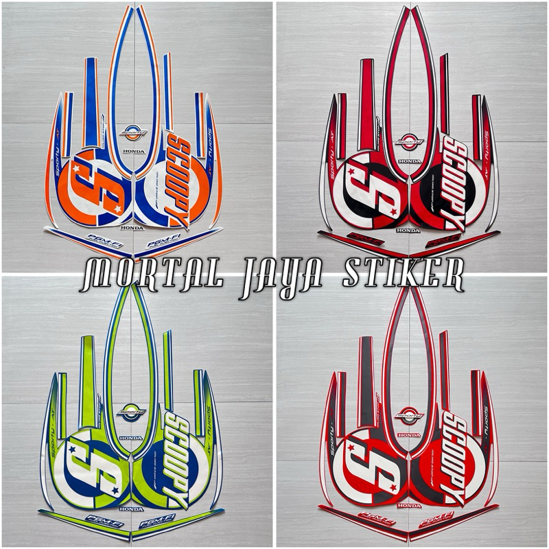 STIKER STRIPING LIS LES BODY MOTOR SCOOPY SPORTY 2015 2016