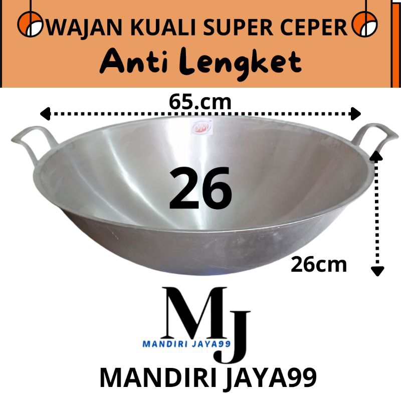 Wajan Kuali Katel Kancah Super Ceper Anti Lengket No.26.28.30 Bahan Kuat