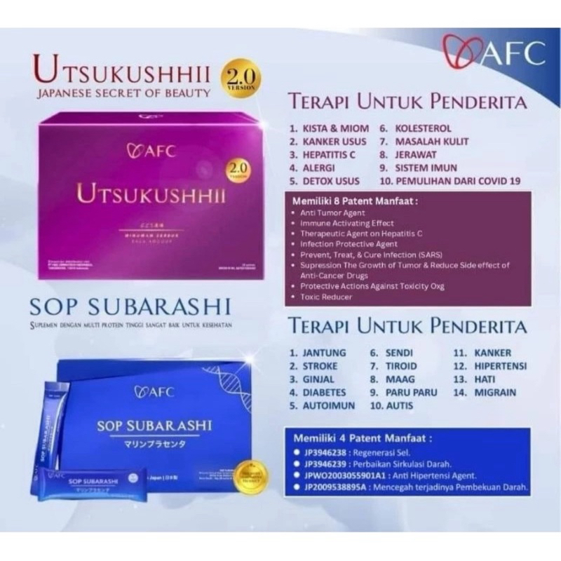 Promo Terbatas AFC SOP Subarashi dan UTSUKUSHHII Gold Penjalan Terbaik Original