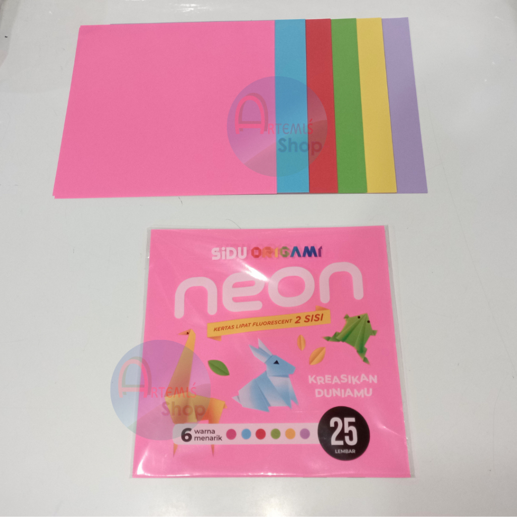 

Kertas Lipat | Origami Paper SiDU 20 × 20 Isi 25 MAXI Neon Fluorescent