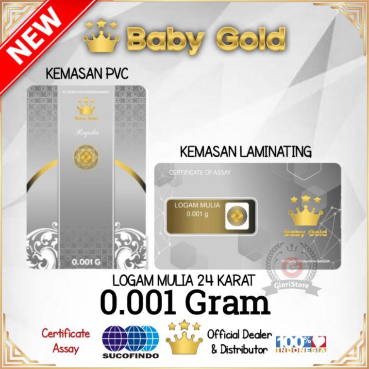 Harga Spesial BABYGOLD Logam Mulia Emas Mini Asli 24 Karat 1 Gram Bersertifikat