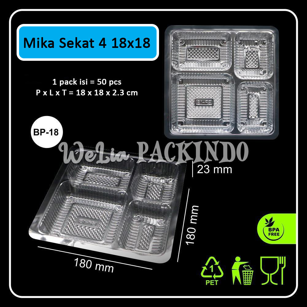 Mika Sekat 4 18x18 cm / Mika Sekat 5 20x20 cm / Mika Sekat 7 20x20 cm / Mika Insert / Sekat Nasi Kot