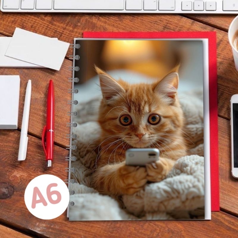 

Pocket NoteBook A6 Spiral Kucing Oren Kesayangan - K02