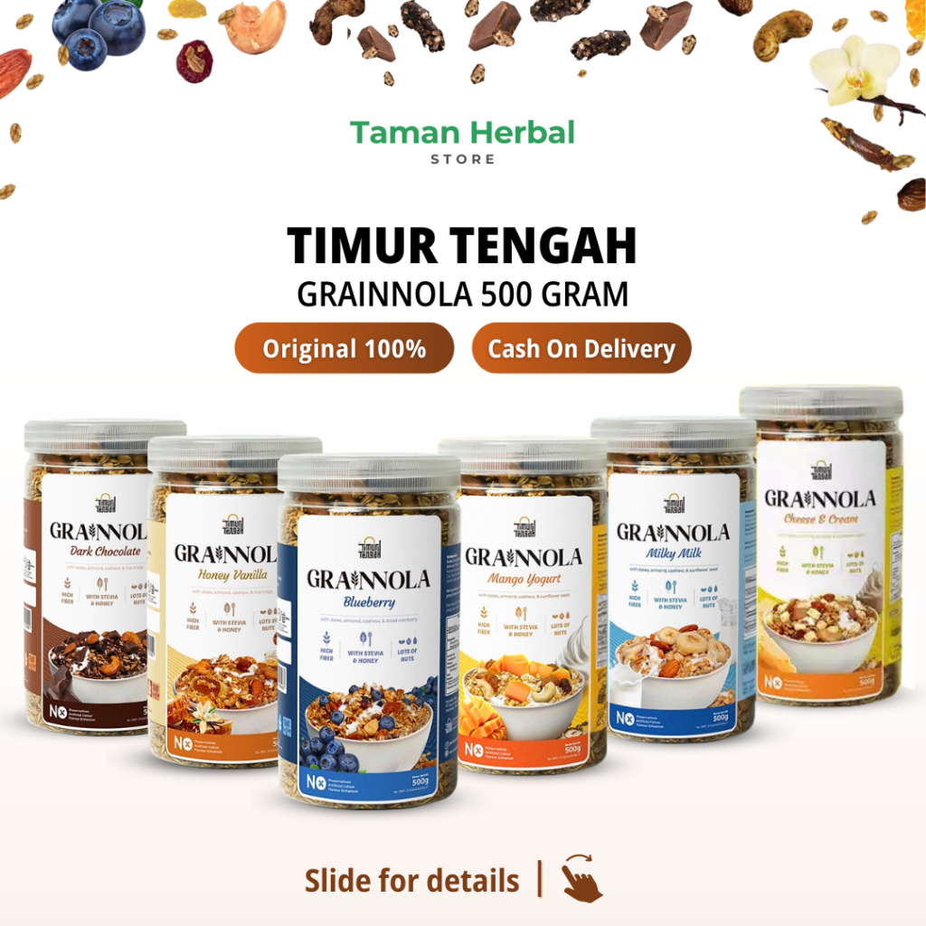 

Timur Tengah Granola Grainnola 500 Gram | Sereal Oat Makanan Sehat Original