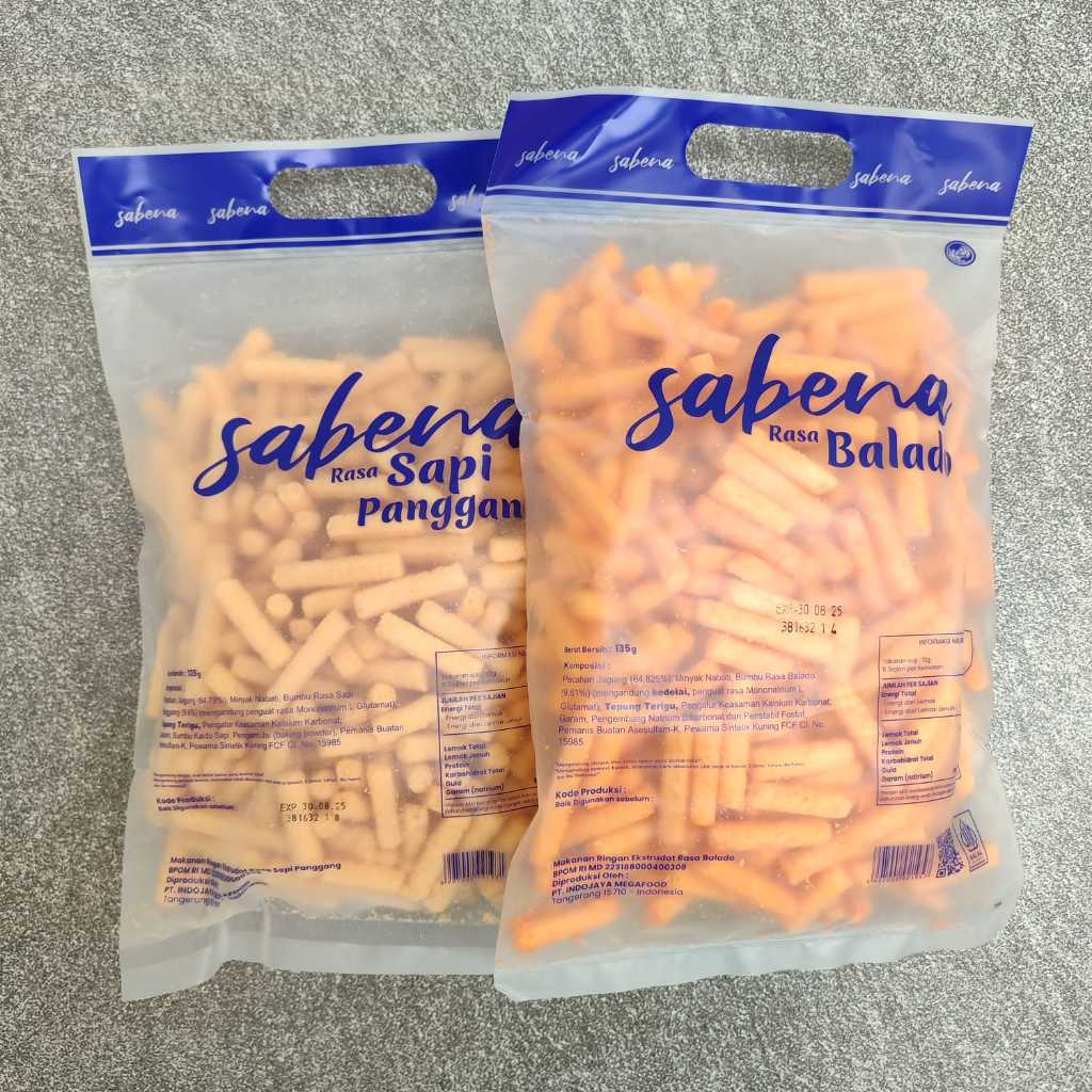 

SABENA SNACK KEMASAN 135gr/CEMILAN GURIH ( ECER )