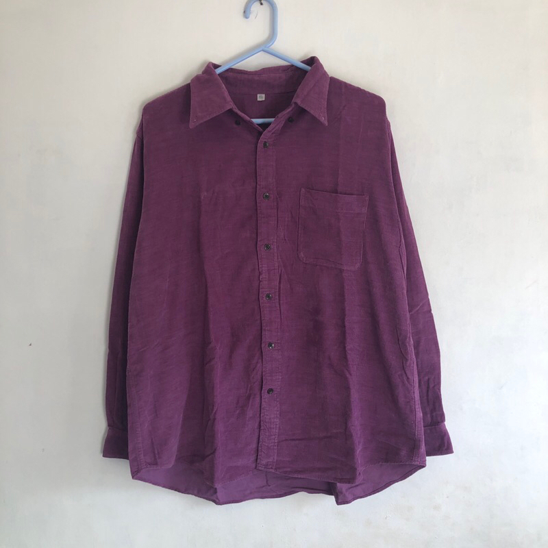 Kemeja Uniqlo corduroy outer shirt