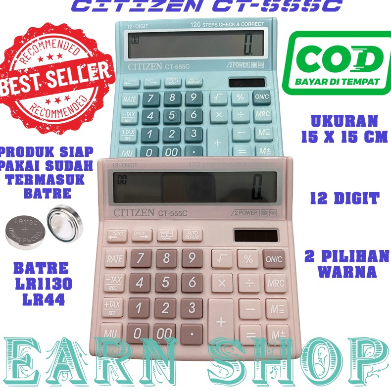 

KODE E4F6 KALKUKATOR FANCY WARNA WARNI CITIZEN CT 555C CT555C CT555