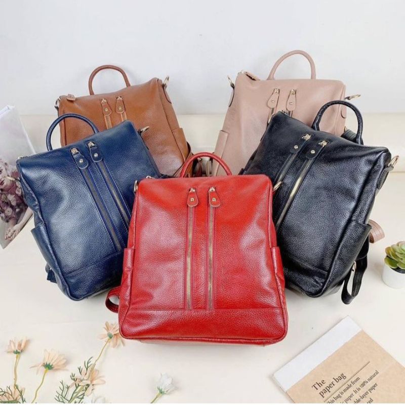 Ransel Laptop 14INC ransel wanita bahan kulit sapi premium