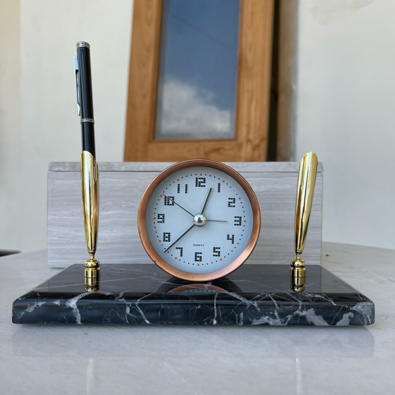 

Tempat pulpen pena bulpoint jam meja kantor marmer marble