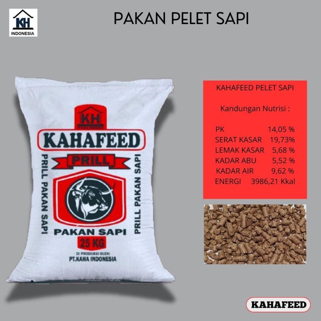 KAHAFEED PELET SAPI PAKAN PELET SAPI BERNUTRISI TINGGI COCOK UNTUK PENGGEMUKAN SAPI DAN BREEDING SAP