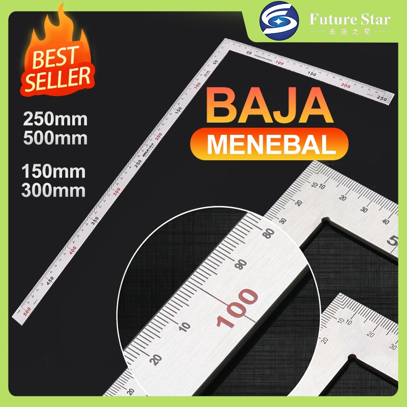 

Penggaris Siku Stainless Steel 50x25cm/30x15cm L Shaped Ruler Carpenters 90 Degree Square Framing Measuring Tool For Carpenter Engineer