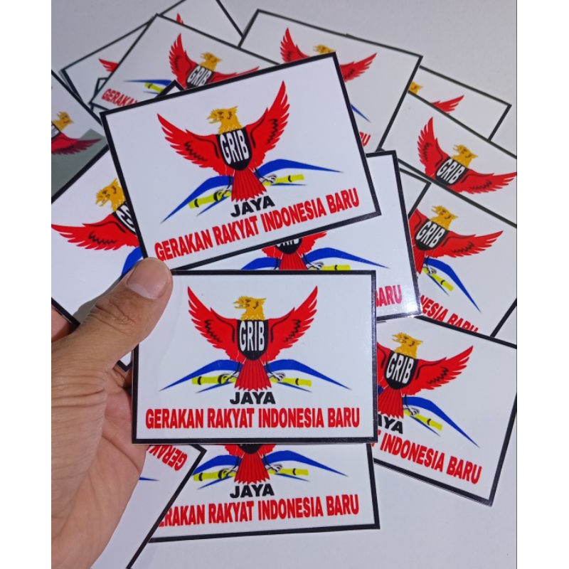 (5pcs)Stiker Ormas Grib Jaya Putih/Stiker Grib Jaya Indonesia/Stiker Grib Jaya