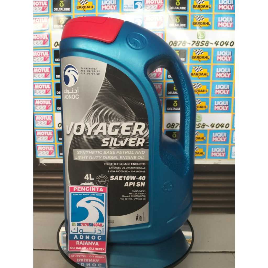 Oli Herex - Oli Balap Adnoc Voyager silver kemasan galon 4 liter SAE 10W-40 Asli Built Up Arab