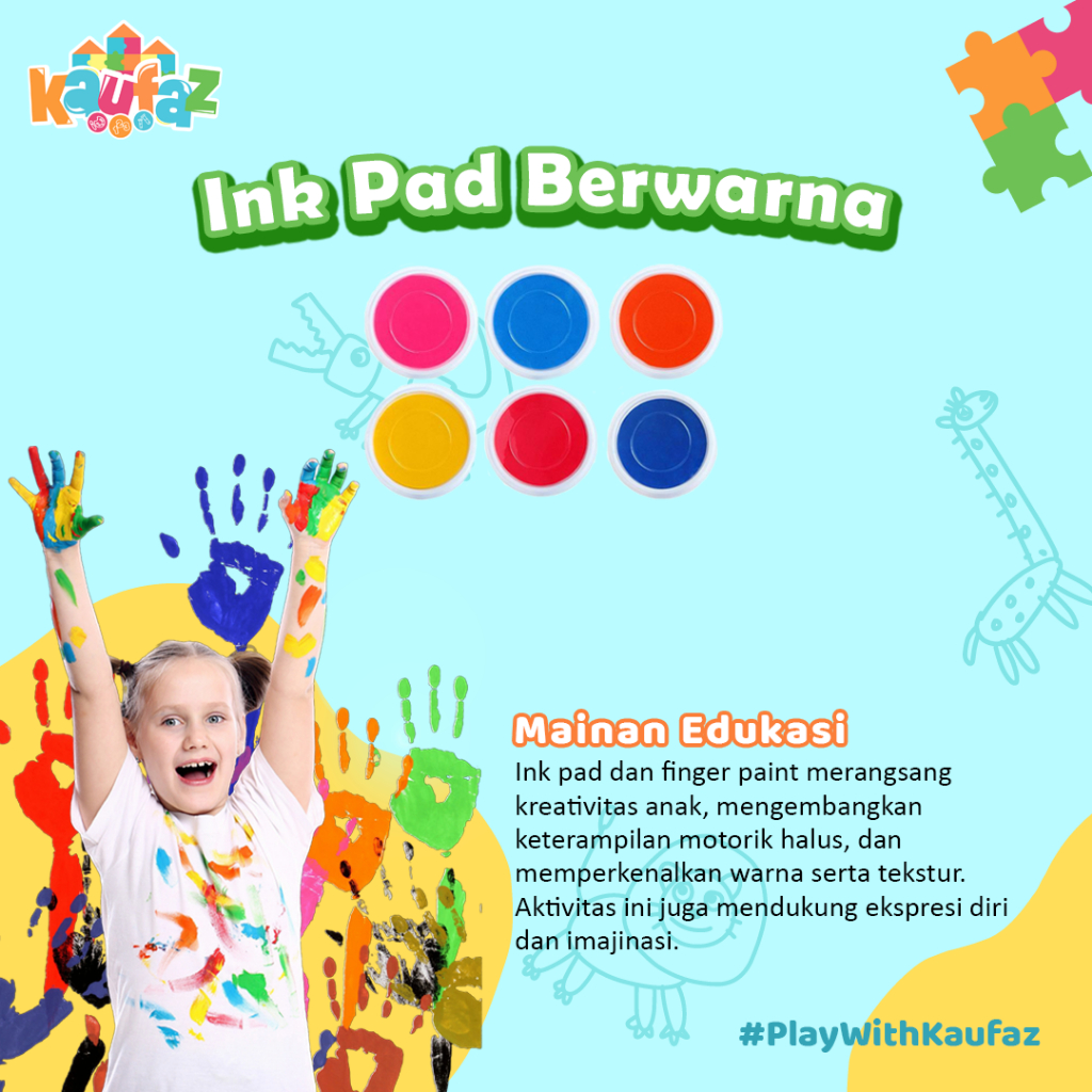 

KAUFAZ Mainan Edukasi Ink Pad dan Buku Melukis Untuk Melukis Anak