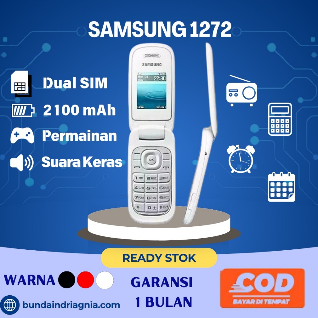 Hp Samsung  Flip Dual Sim Samsung Lipat GT E 1272 Jadul Original Handphone Terbaru