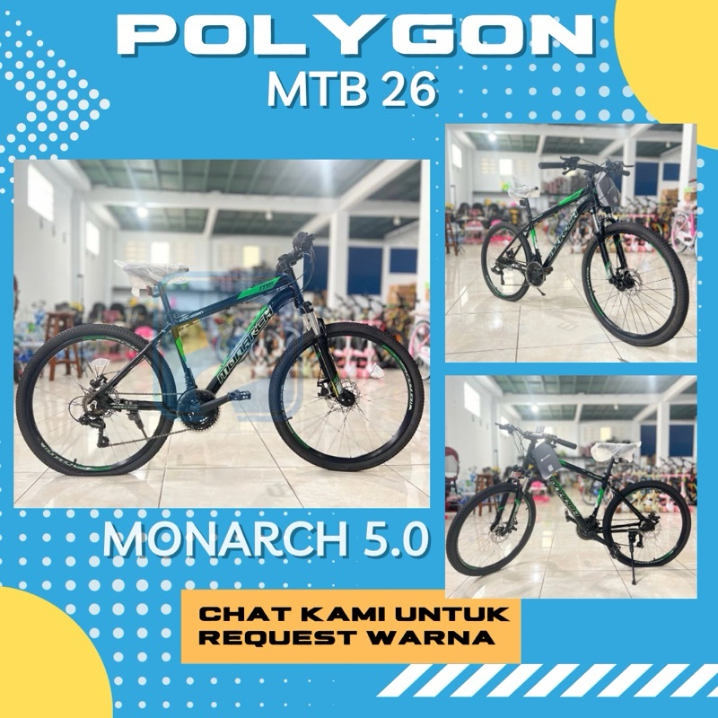 SEPEDA GUNUNG LAKI LAKI DEWASA MTB 26 POLYGON MONARCH 5.0 [PROMO LAMONGAN]
