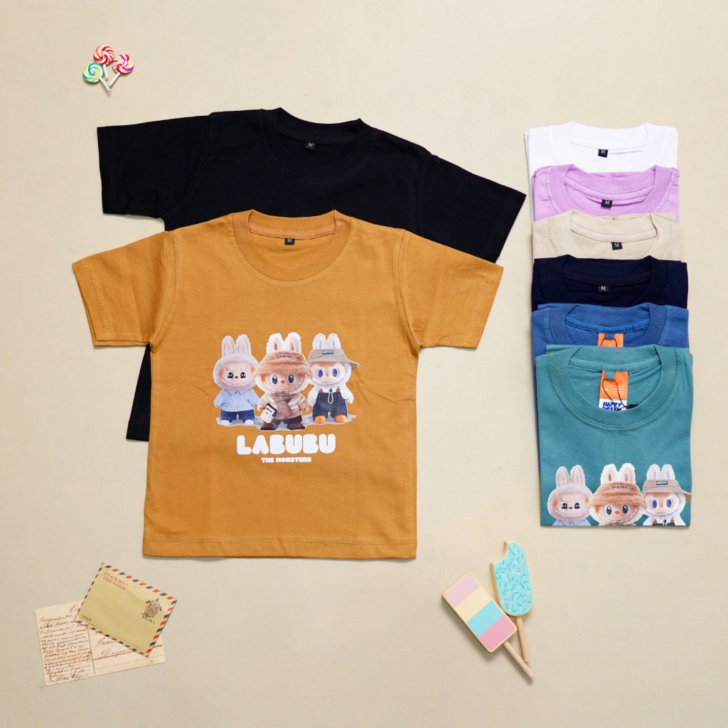 baju anak perempuan| Kaos anak laki laki cotton| kaos anak perempuan motif labubu| LAB04