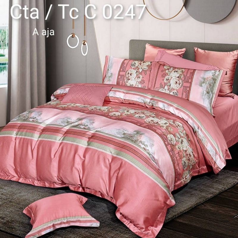 Sutra Tencel 60s Bedcover Set Langkap Sprei Dan Bed Cover
