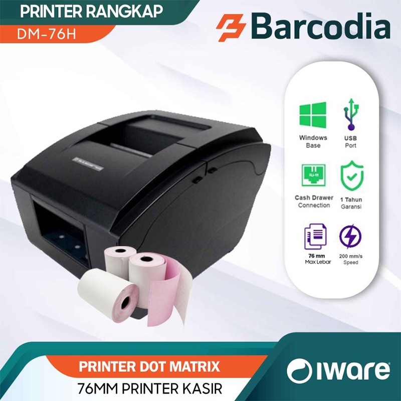 BARCODIA Printer Kertas NCR Dot Matrix Iware DM-76H