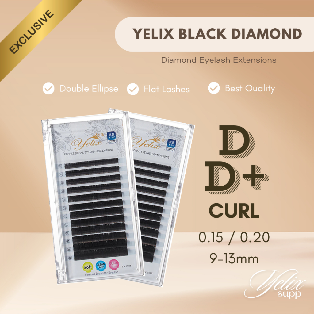 YELIX SUPP | YELIX BLACK DIAMOND MATTE ELLIPSE FLAT EYELASH EXTENSION