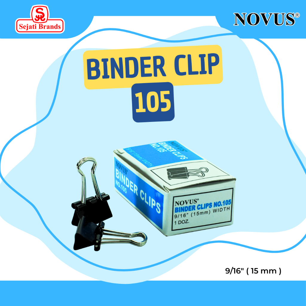 

Novus Binder Clips No.105 15mm/ Penjepit Kertas / Klip Kertas